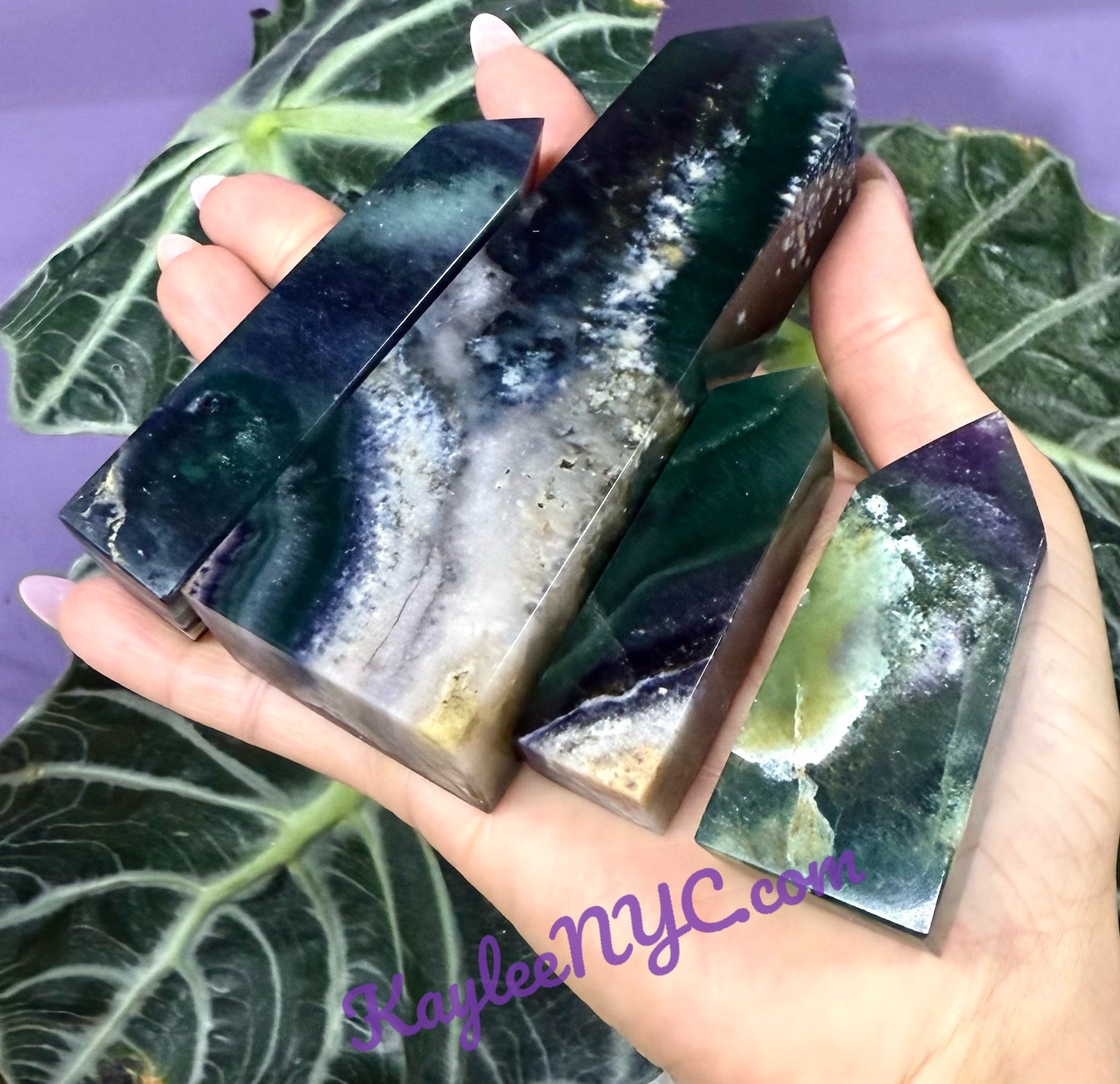 Wholesale Lot 2 Lbs Natural Silk Fluorite Tower Obelisk Point Crystal Energy