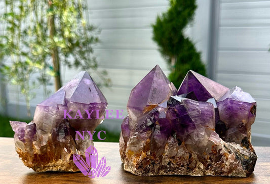 Wholesale Lot 2-3 PCs Natural Amethyst Cluster 6.8-7lbs Healing Energy