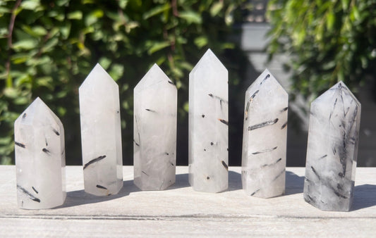Wholesale Lot 1 Lb Natural Tourmalinated Quartz Obelisk Tower Point Crystal Healing 6-8 pcs