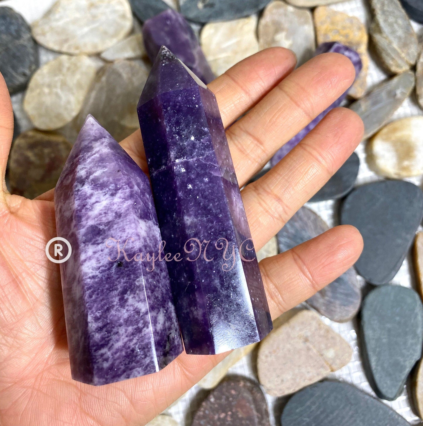 Wholesale Lot 1 lb Natural Lepidolite Tower Obelisk Point Wand Crystal Energy Healing