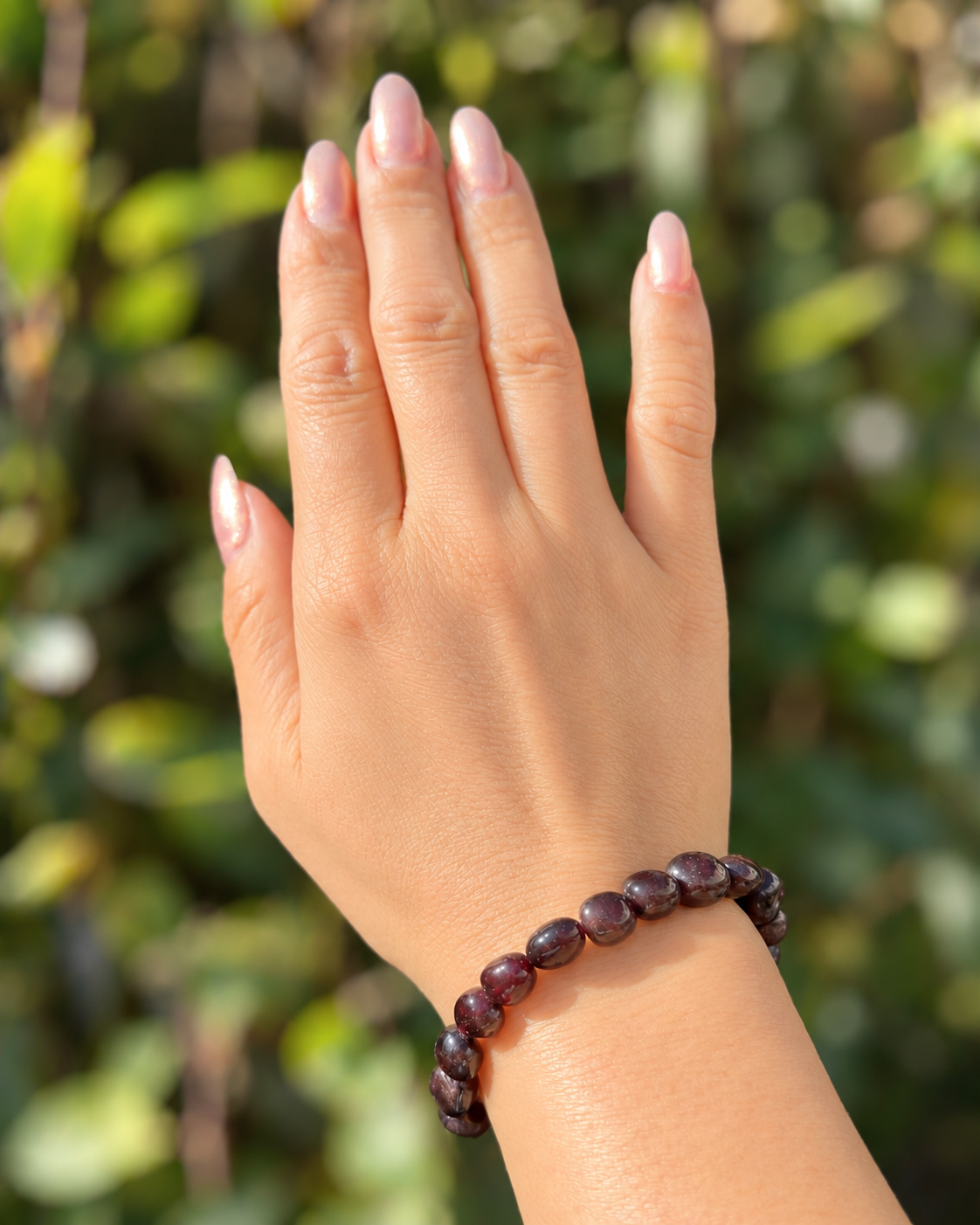 Wholesale 6 Pcs 8mm Natural Garnet 7” Crystal Healing Stretch Bracelet