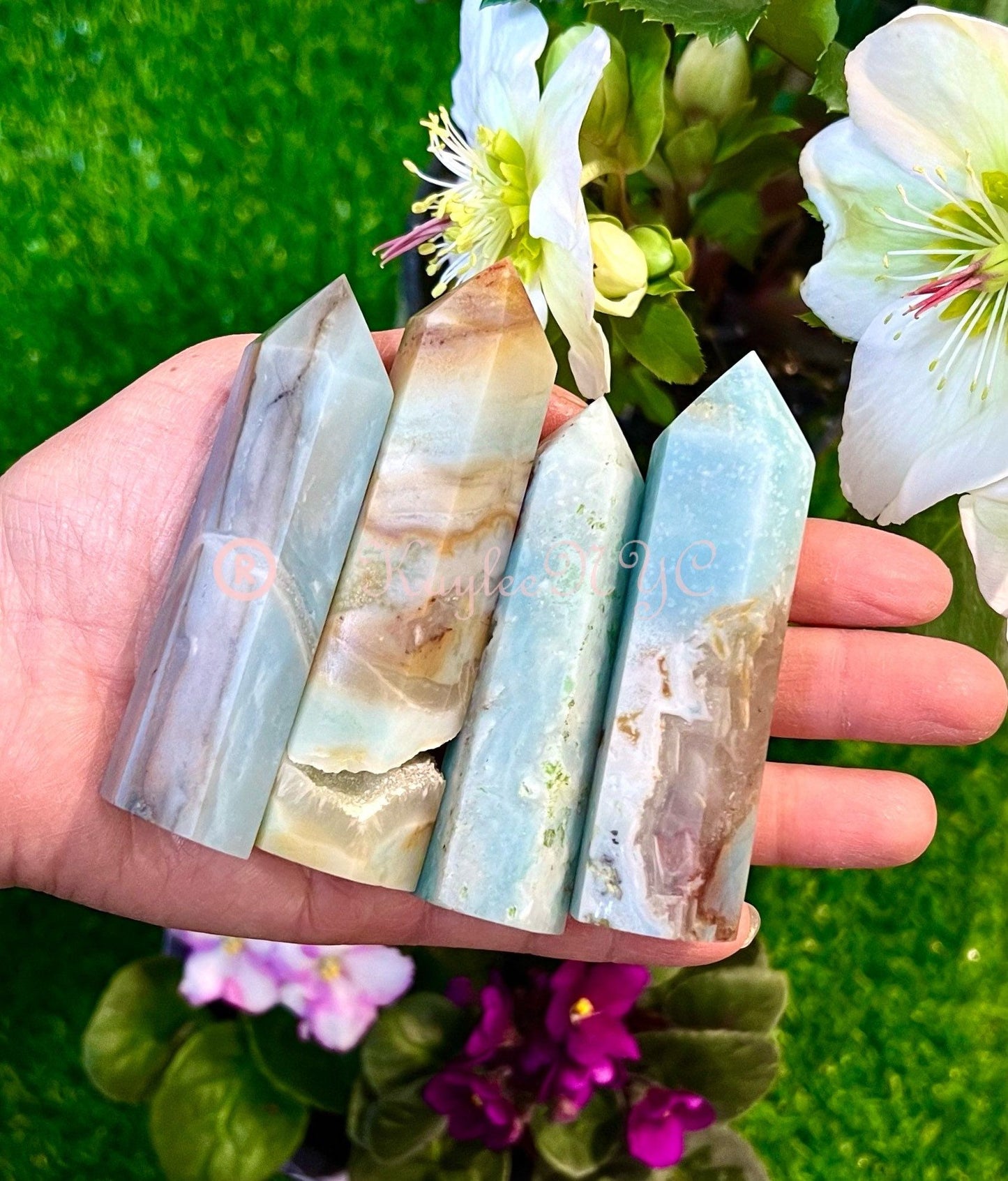 Wholesale Lot 2 Lbs Natural Amazonite Obelisk Tower Point Crystal Energy