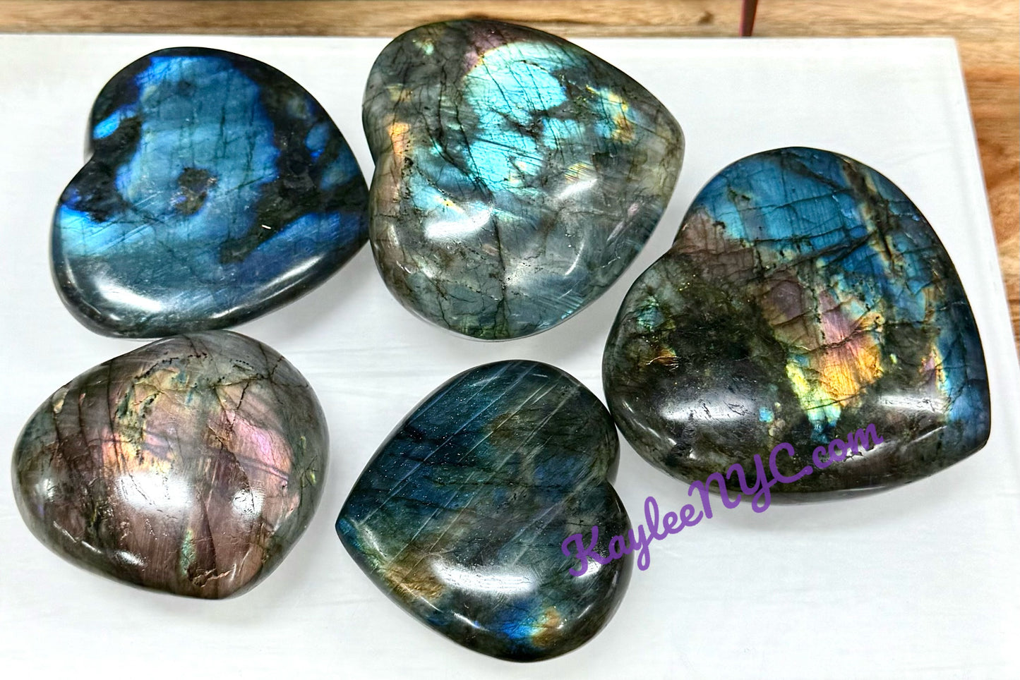 Wholesale 2 Lb Lot Natural Labradorite Heart Crystals Healing Energy