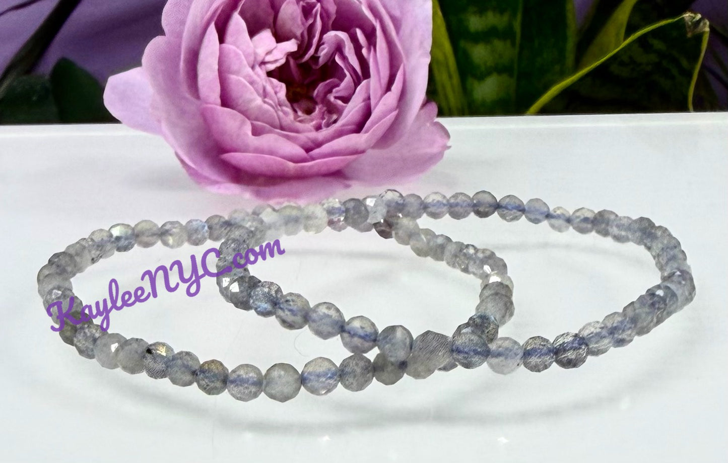 Wholesale Lot 6 Pcs Natural Faceted Labradorite 4mm 7.5” Crystal Healing Stretch Bracelet