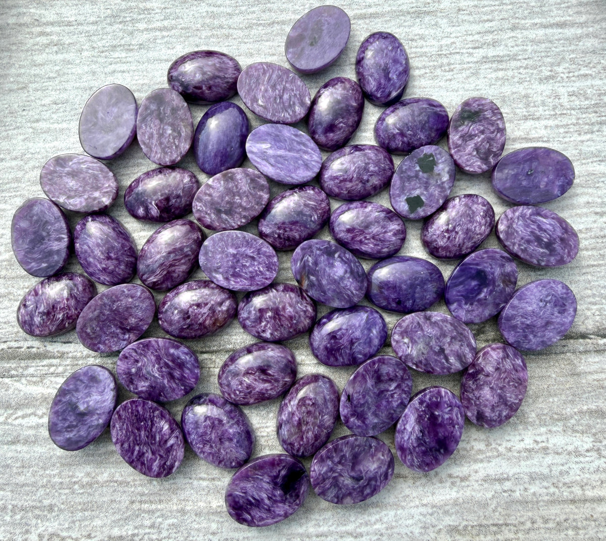 Wholesale Lot 12 pcs Natural Charoite Cabochon Crystal Healing Energ