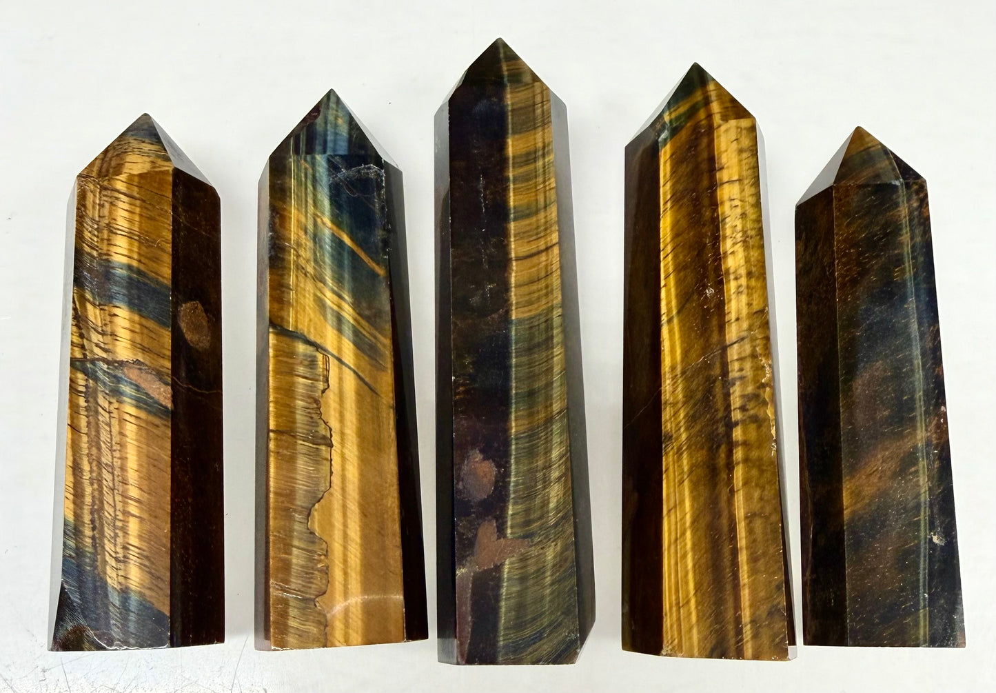 Wholesale Lot 1 lb Natural Blue Tiger Eye Obelisk Tower Point Crystal Healing Energy