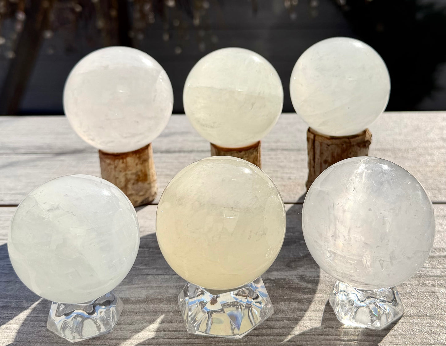 6-7 pcs Natural Calcite Sphere Crystal Ball healing energy 3.9-4lbs