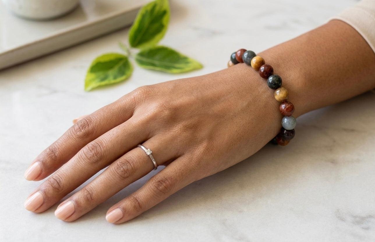 Wholesale 4 Pcs Natural Amphibole Quartz 8-10mm Crystal Healing Stretch Bracelet