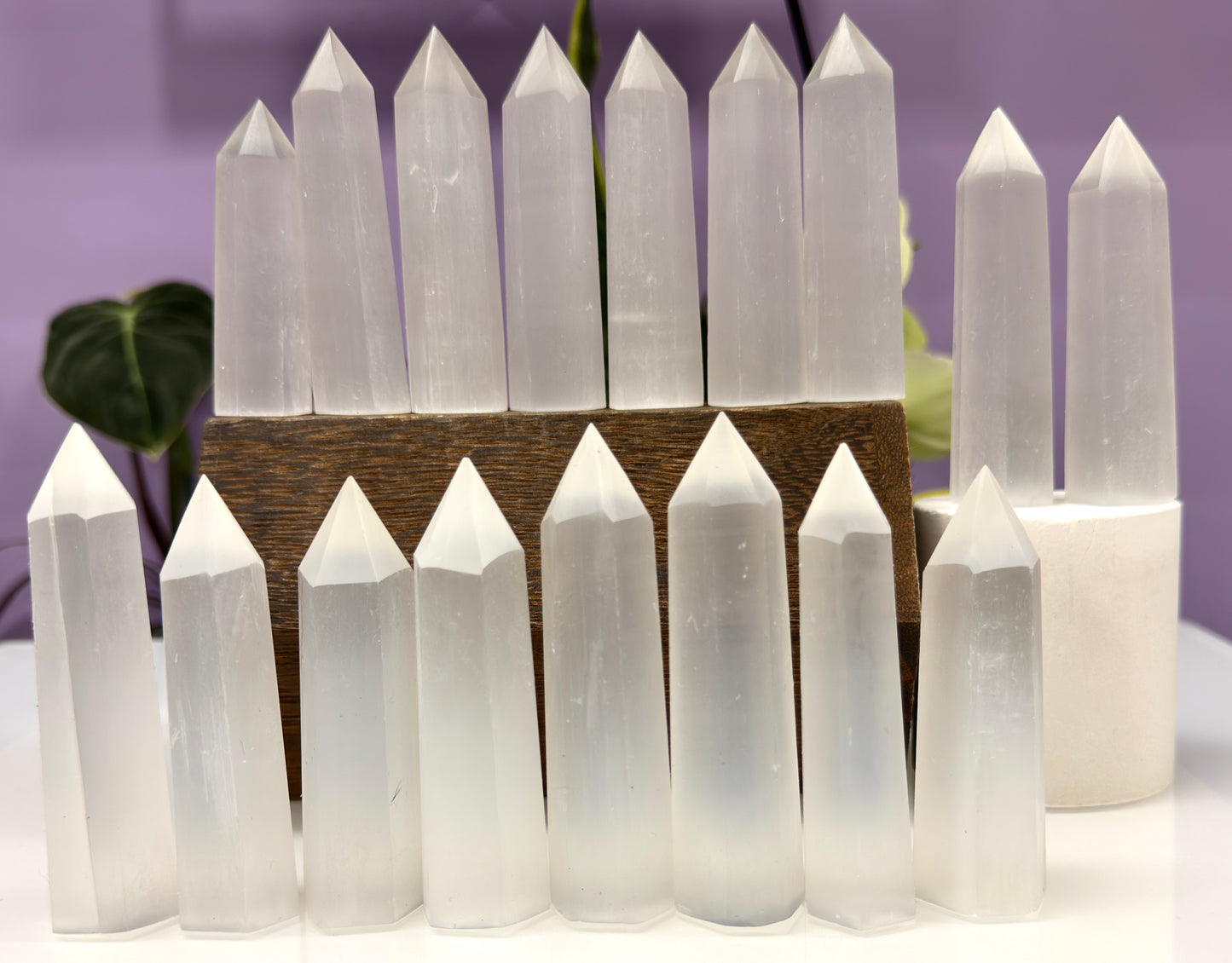 Wholesale Lot 2 lbs Natural Selenite aka Satin Spar Obelisk Tower Point Crystal Healing Energy