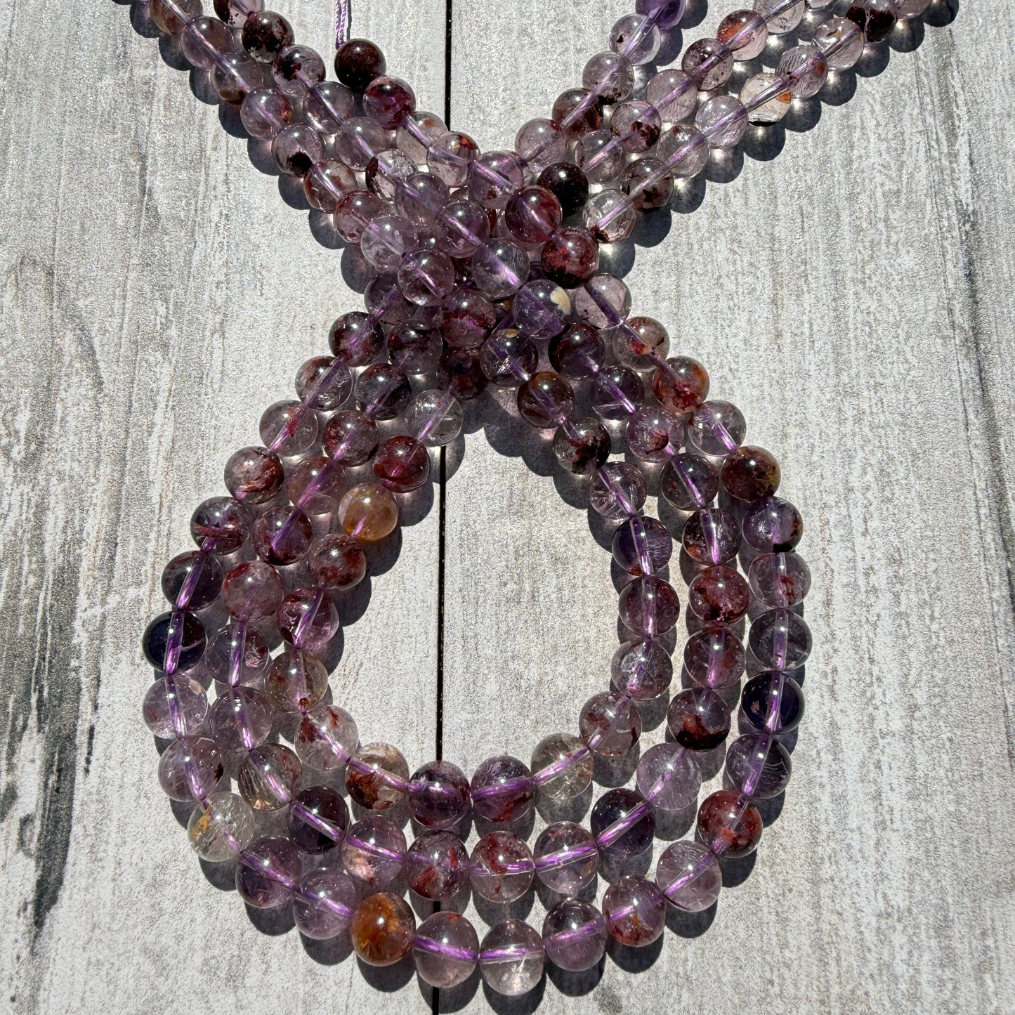 Wholesale 3 strands 8mm Natural Super 7 beads 15.5”