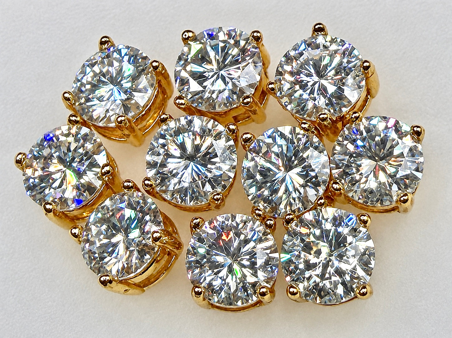 Wholesale Lot 5 Pairs Natural Moissanite Earring Stud 6.5mm