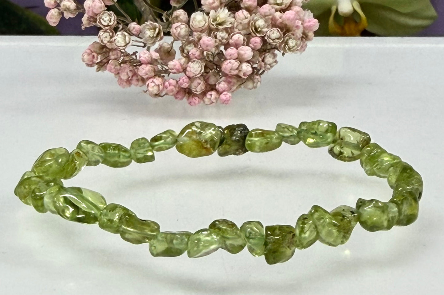 Wholesale 6 Pcs 5mm Natural Peridot 7” Crystal Healing Stretch Bracelet