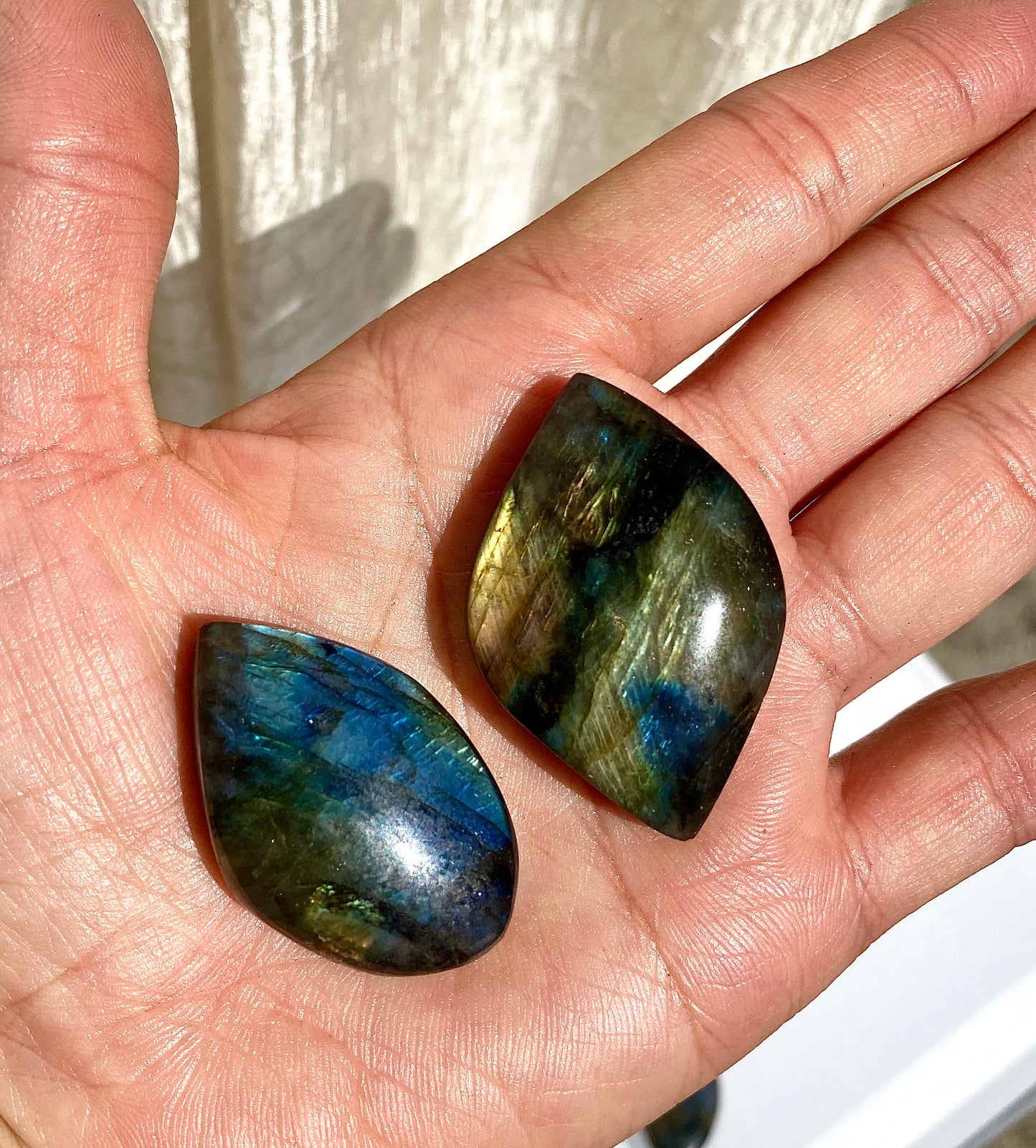 Wholesale Lot 12 pcs Natural Labradorite Cabochon Crystal Healing Energy