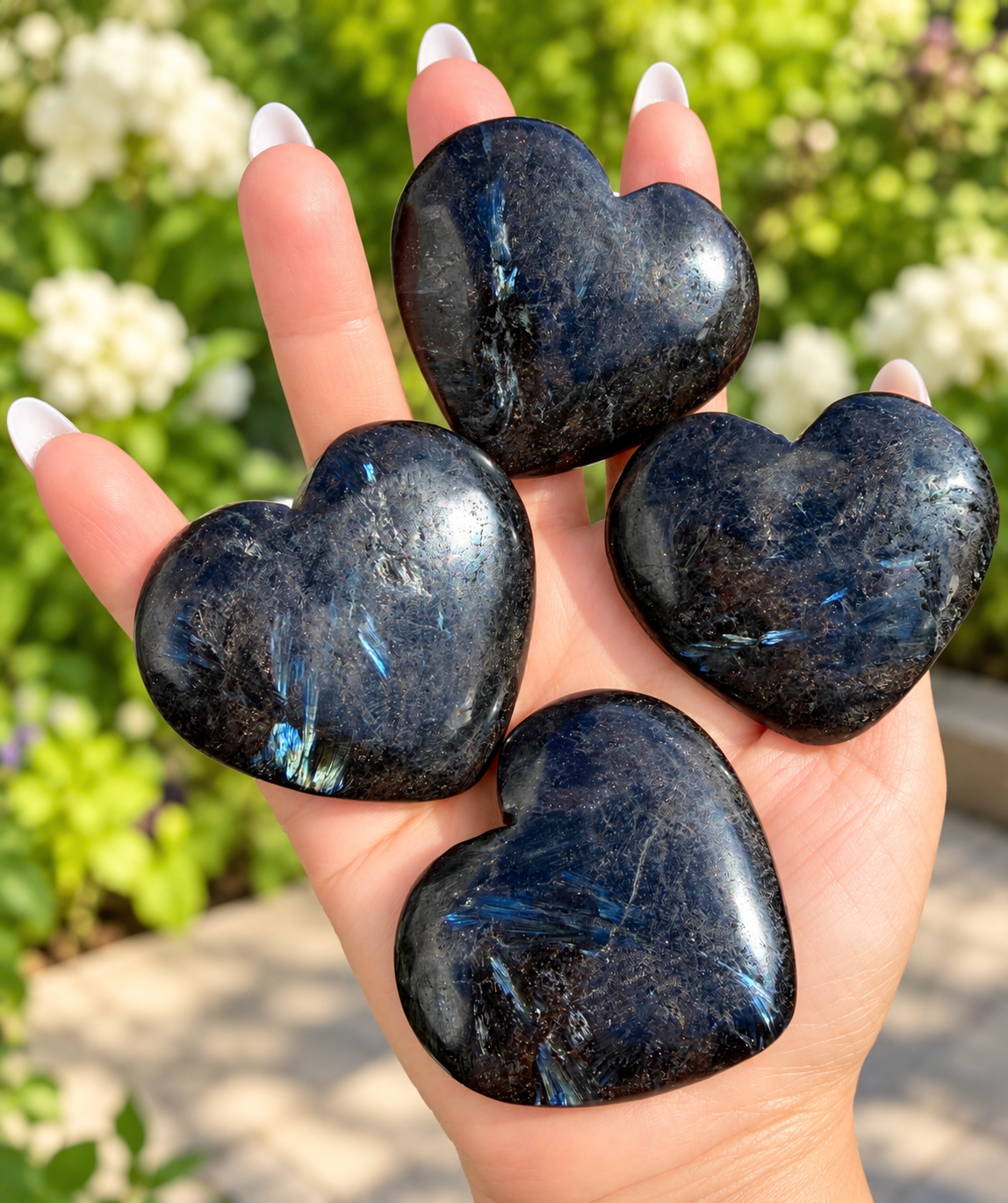 Wholesale 2 Lb Lot Natural Astrophyllite aka Arfvedsonite Heart Crystal Energy