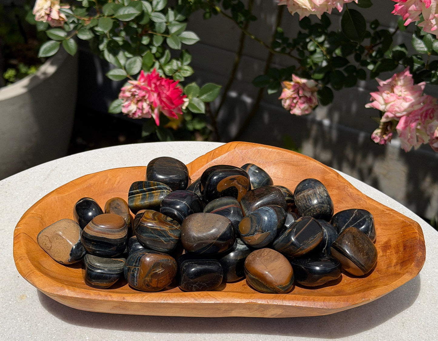 2 lbs Natural Blue Tiger Eye Tumble