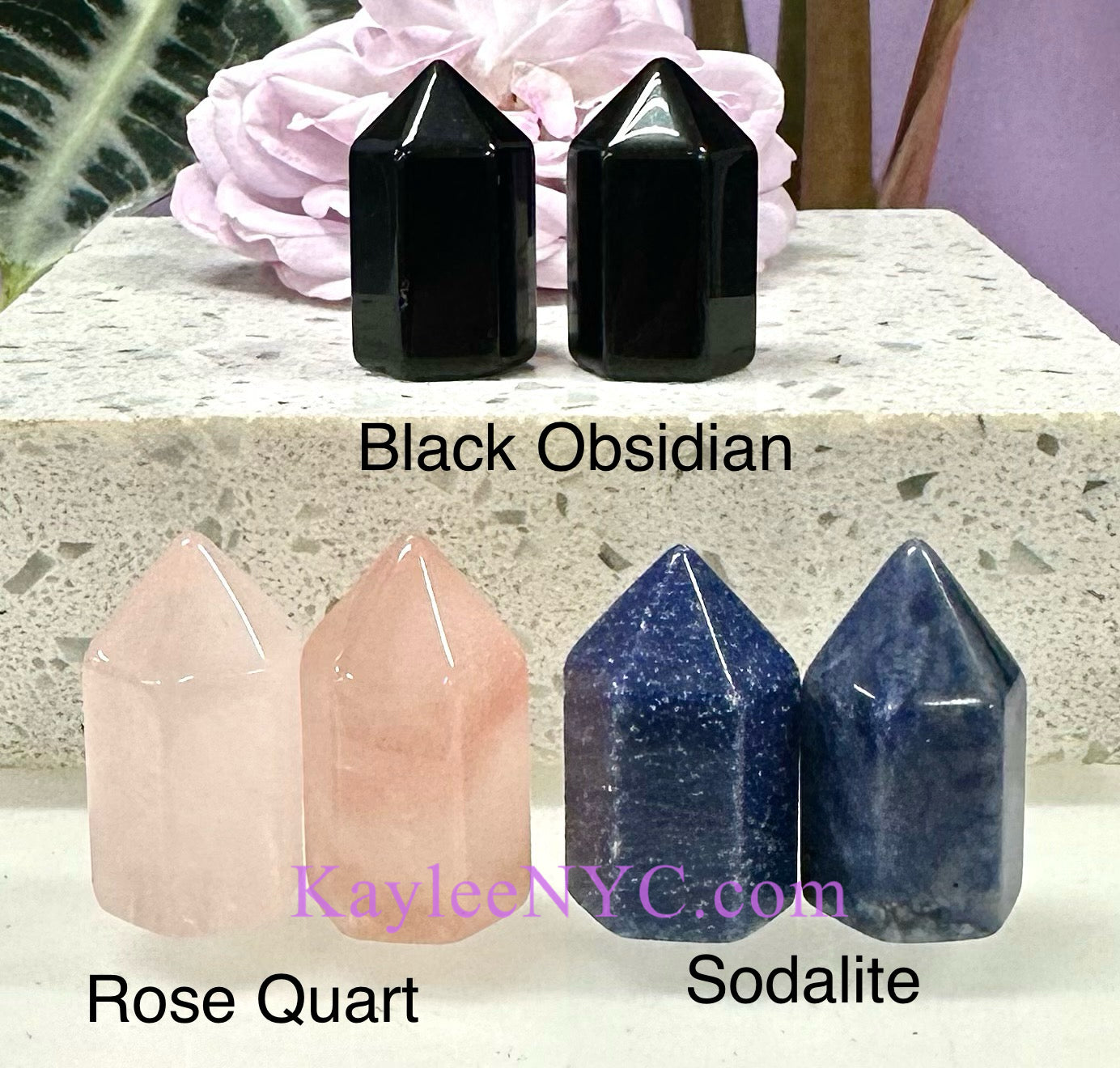 22 PCs Natural Mix Crystal Mini Obelisk Tower Point