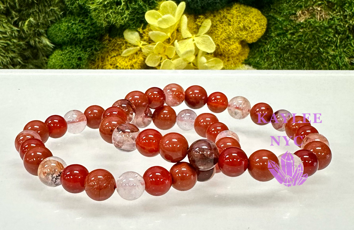 6 PCs 8mm Natural Root Chakra Stretch Bracelet 7.5”