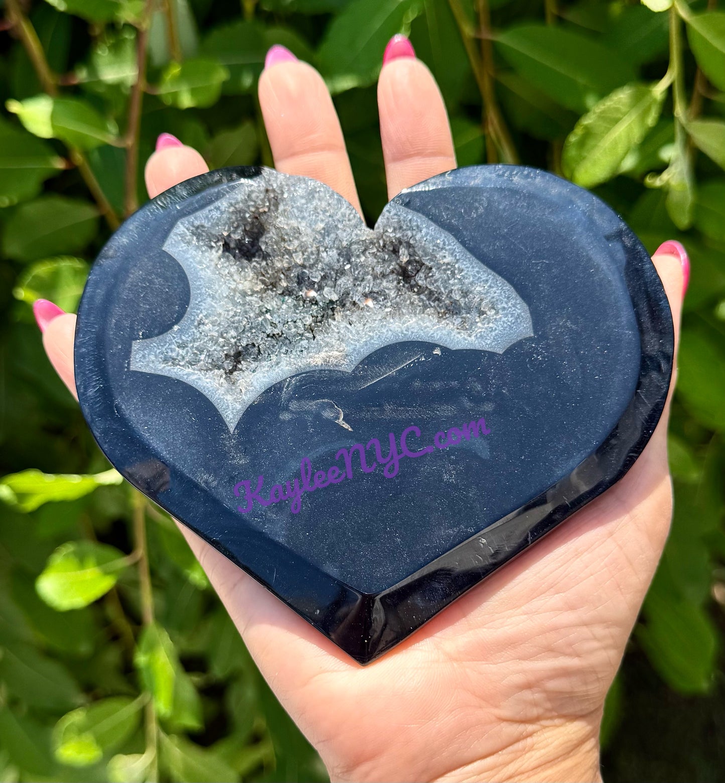 Wholesale Lot 2 lbs Natural Druzy Black Onyx Heart Crystal Healing Energy
