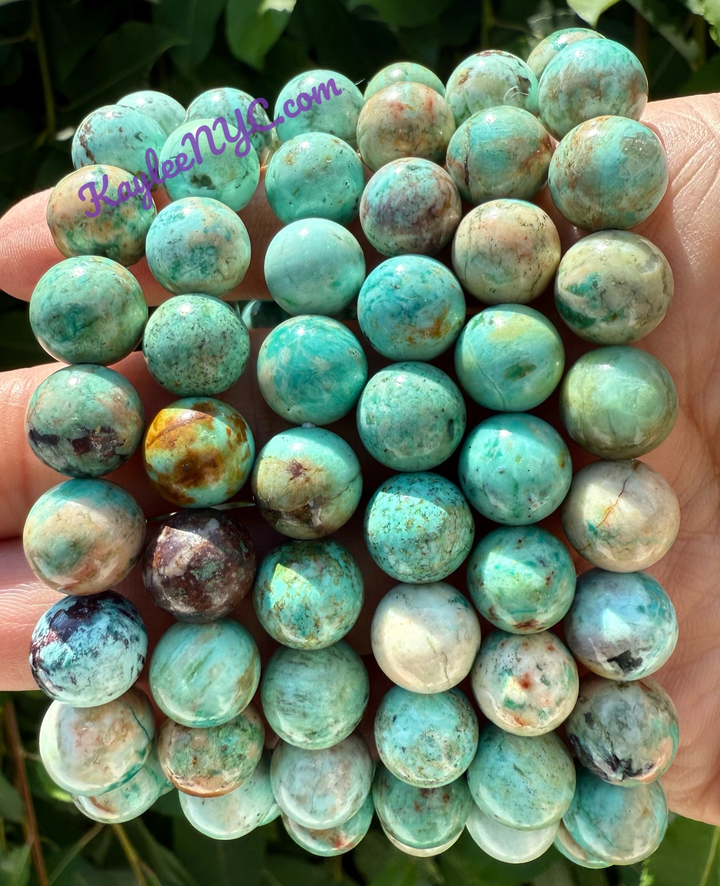 6 Pcs Natural Turquoise 10mm 8” Crystal Healing Stretch Bracelet