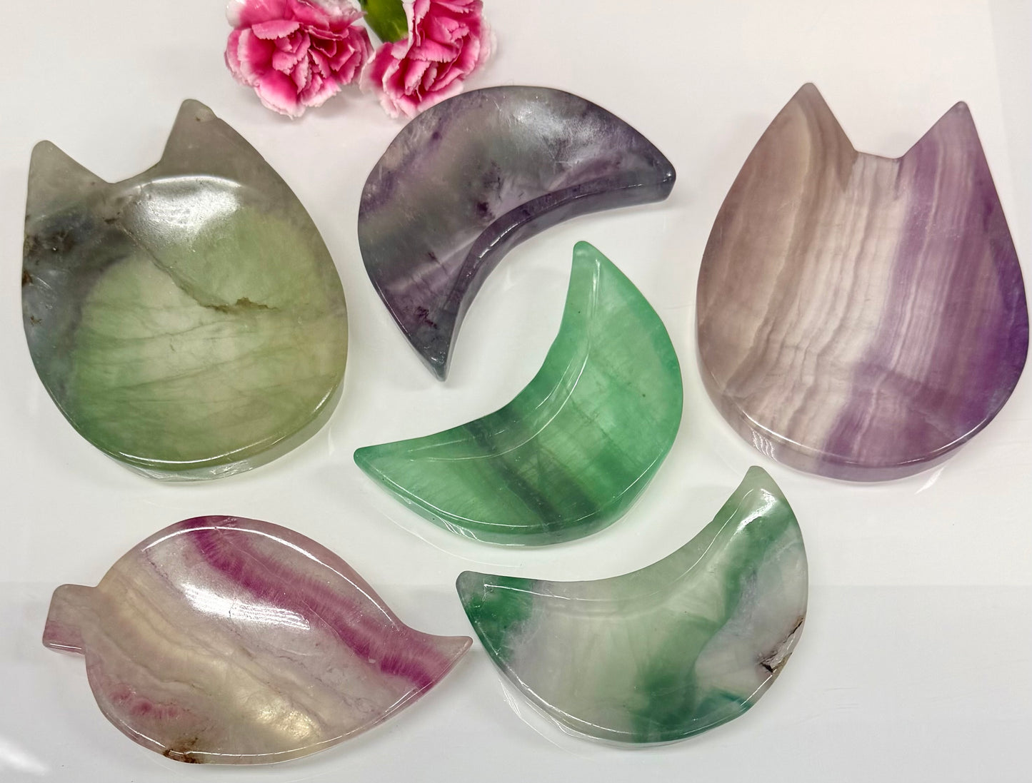 Wholesale Lot 5-6 pcs Natural Fluorite mixed Bowls Crystal Healing Energy