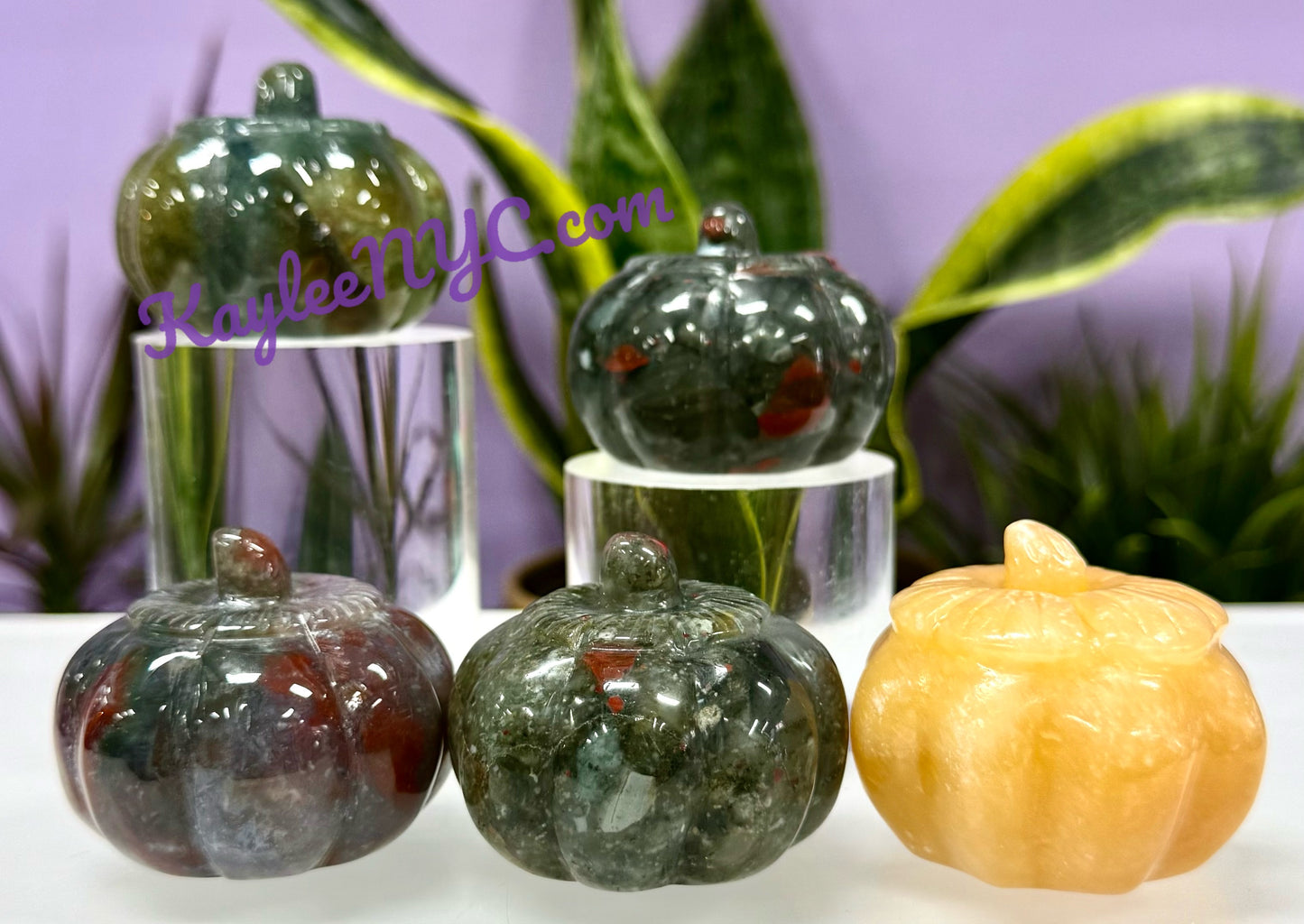 5 PCs 2” Natural mix Crystals Pumpkin healing energy