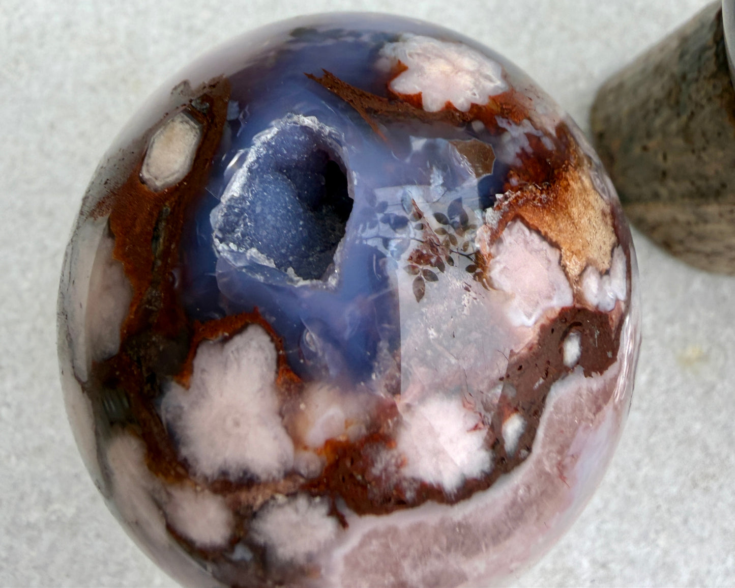 4pcs Blue Flower Agate Sphere Crystal Healing