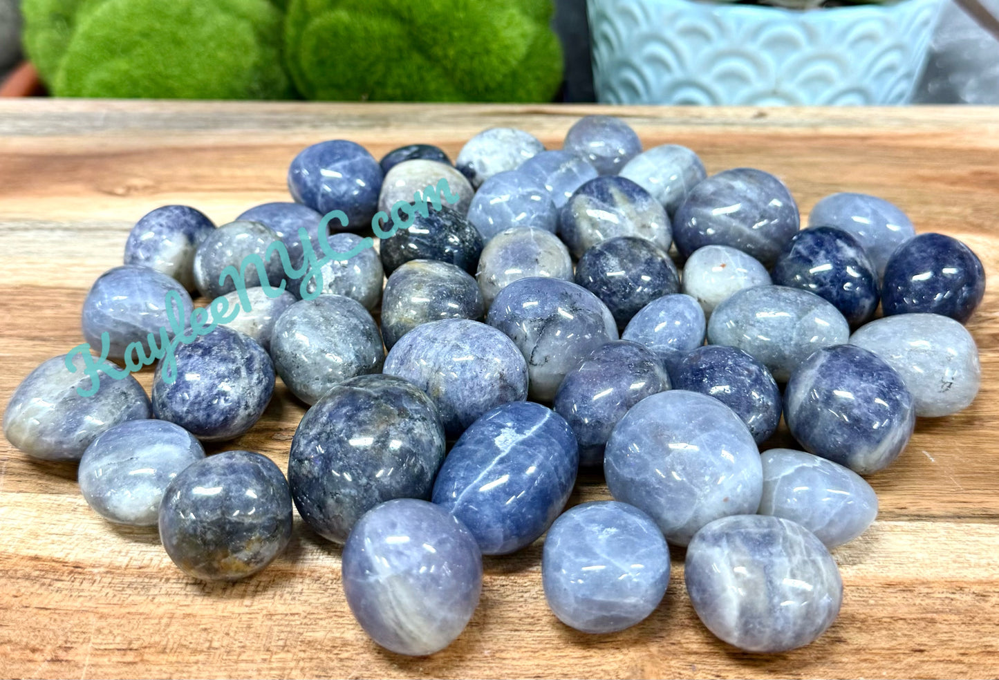 Wholesale Lot 2 Lbs Natural Iolite Tumble Healing Energy