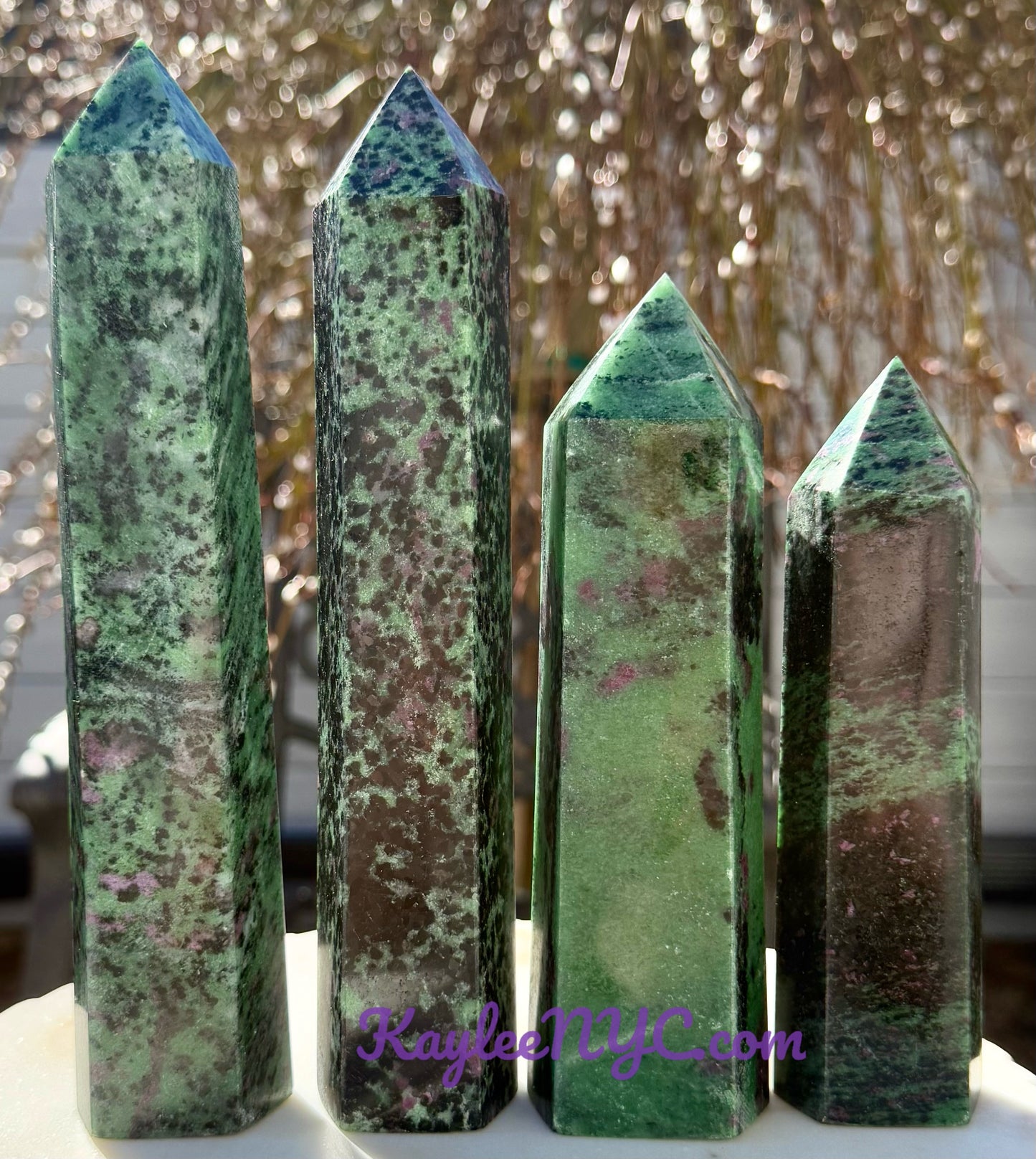 Wholesale Lot 4-5 PCs large Natural Ruby Zoisite Obelisk Tower Point Crystal Healing