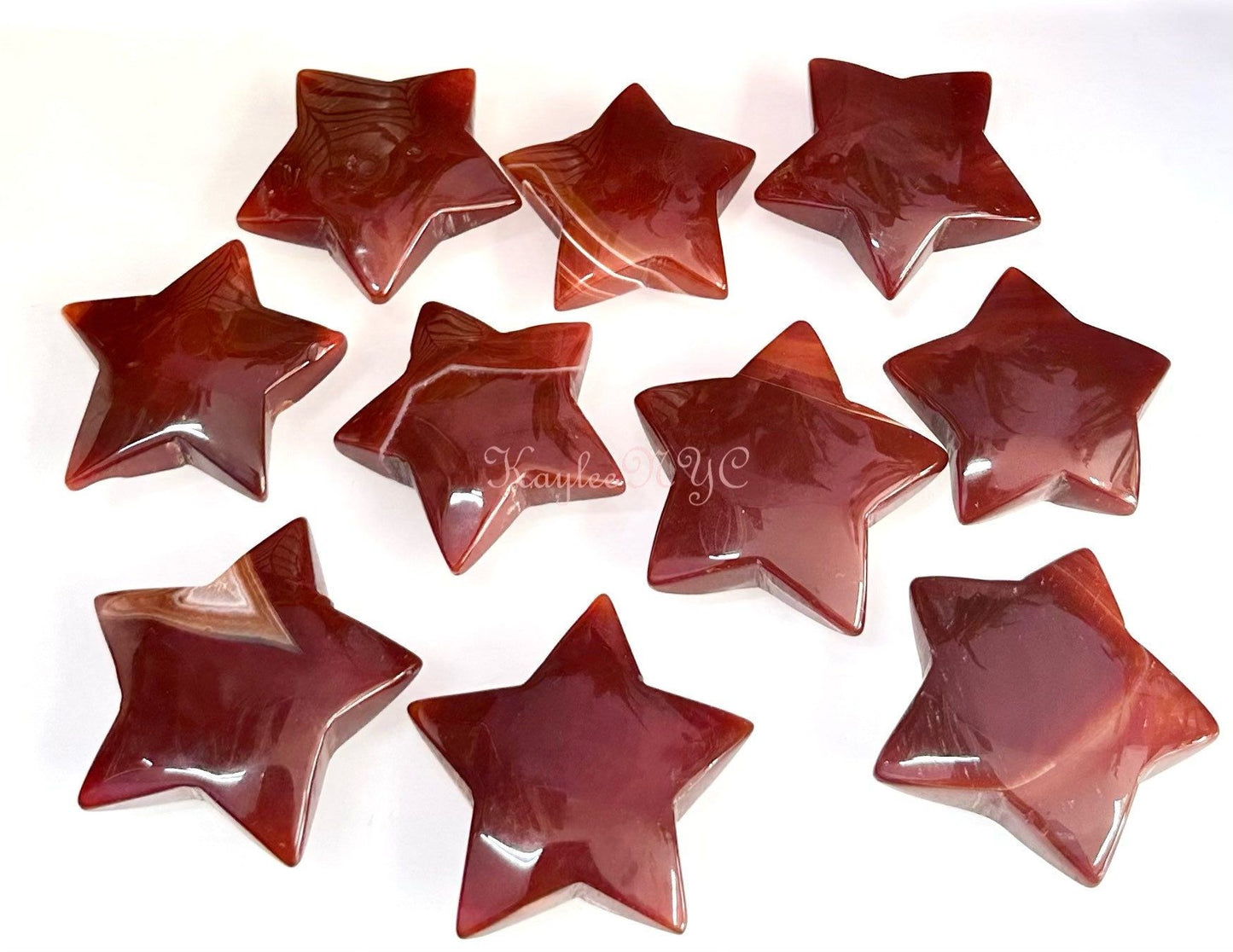 Wholesale Lot 10 PCs Natural Carnelian Crystal Stars Healing Energy