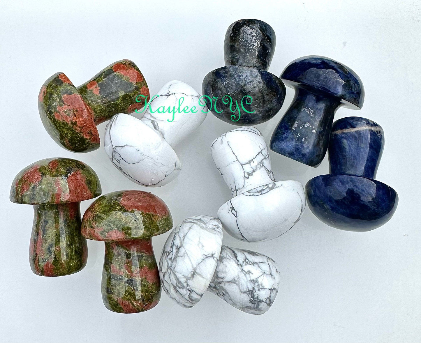 Wholesale Lot 9 PCs 1.75” mix Crystal Mushroom Healing Energy