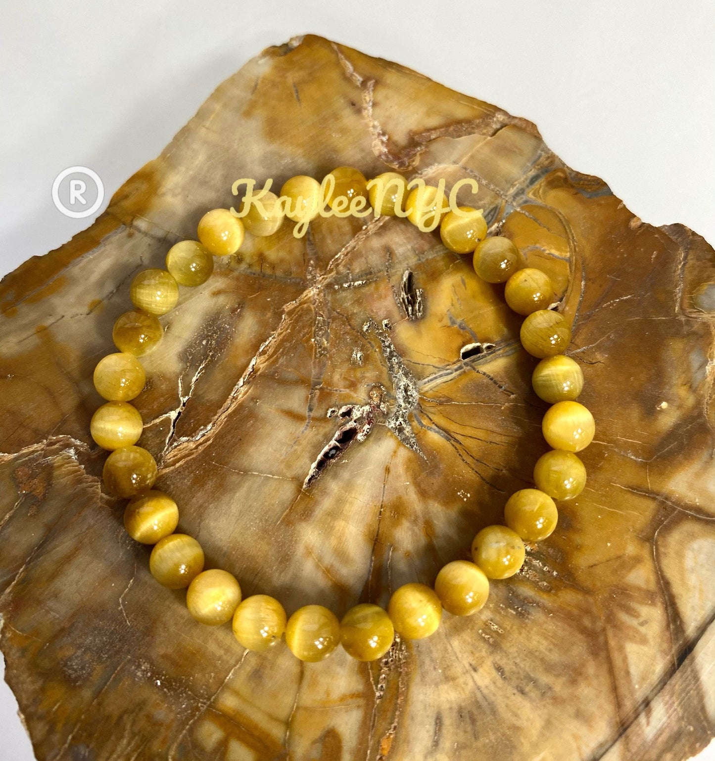 Wholesale 6 Pcs Natural Honey Tiger Eye 6mm 7.5” Stretch Bracelet Crystal Healing Energy