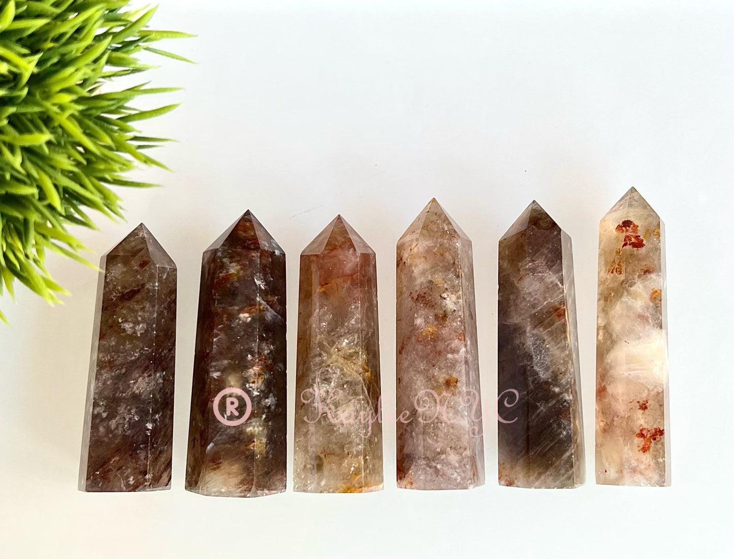 Wholesale Lot 1 Lb Natural Hematoid Fire Quartz Obelisk Tower Point Crystal Healing