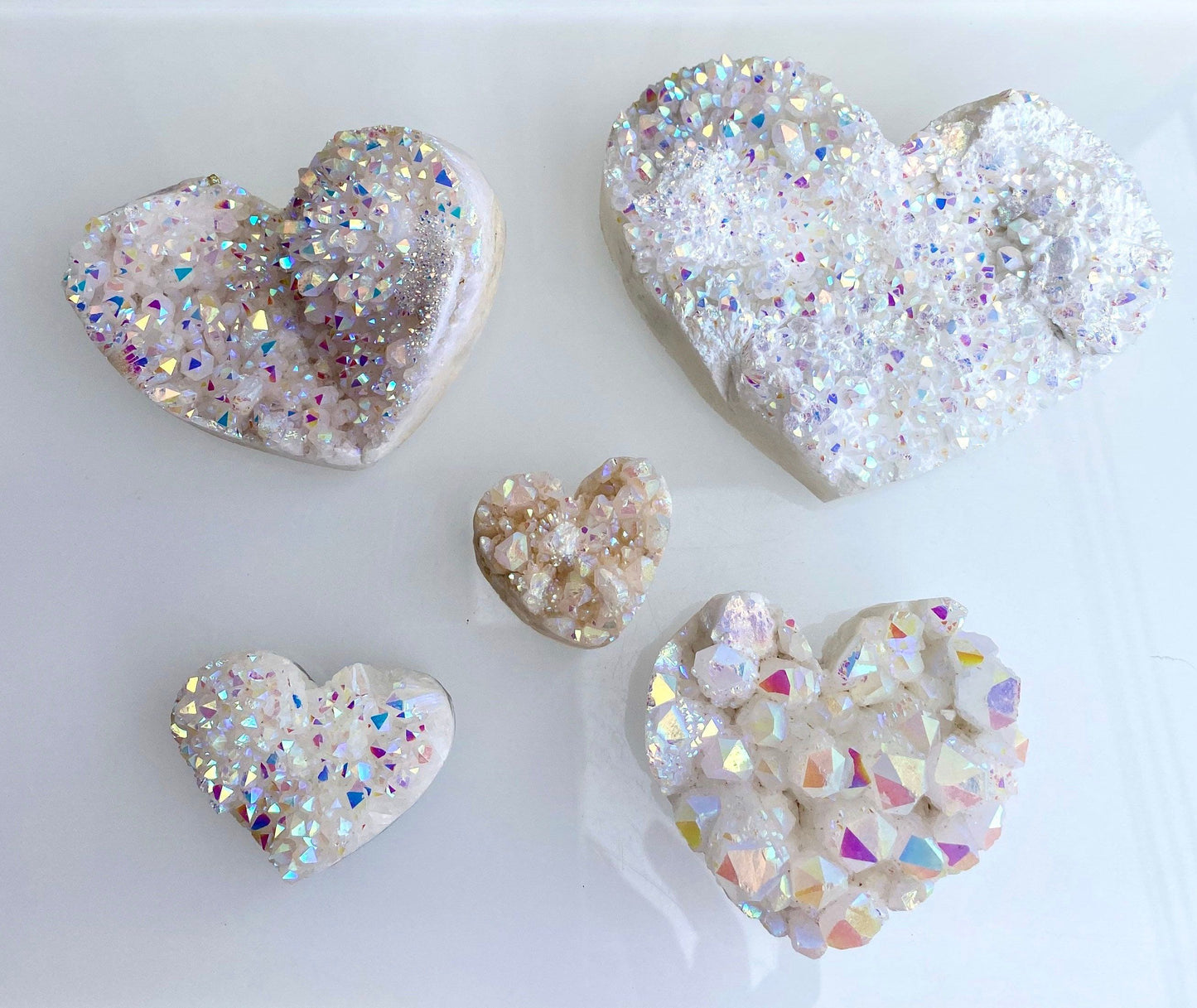 Wholesale Lot 7-12 pcs Angel Aura Quartz Cluster  Heart Crystal Raw Nice Quality