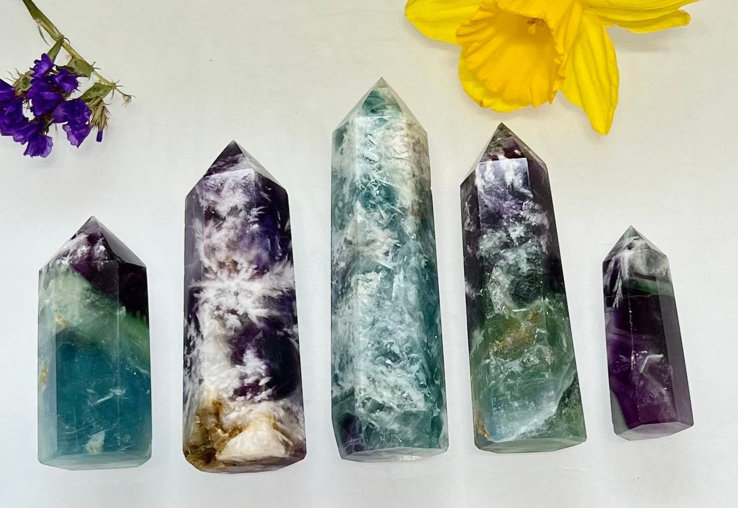 Wholesale Lot 1 Lb Natural Feather Fluorite Obelisk Point Crystal Natural Energy