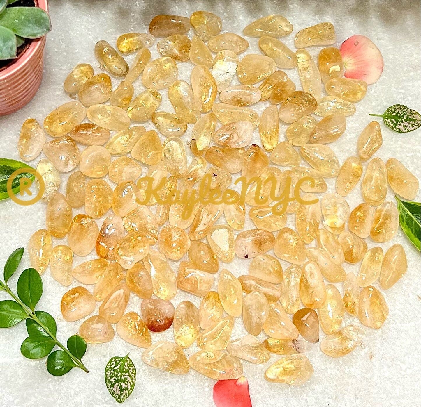 Wholesale Lot 1 lb Citrine Heat Treated Tumble Crystal Nice Quality Healing Energy