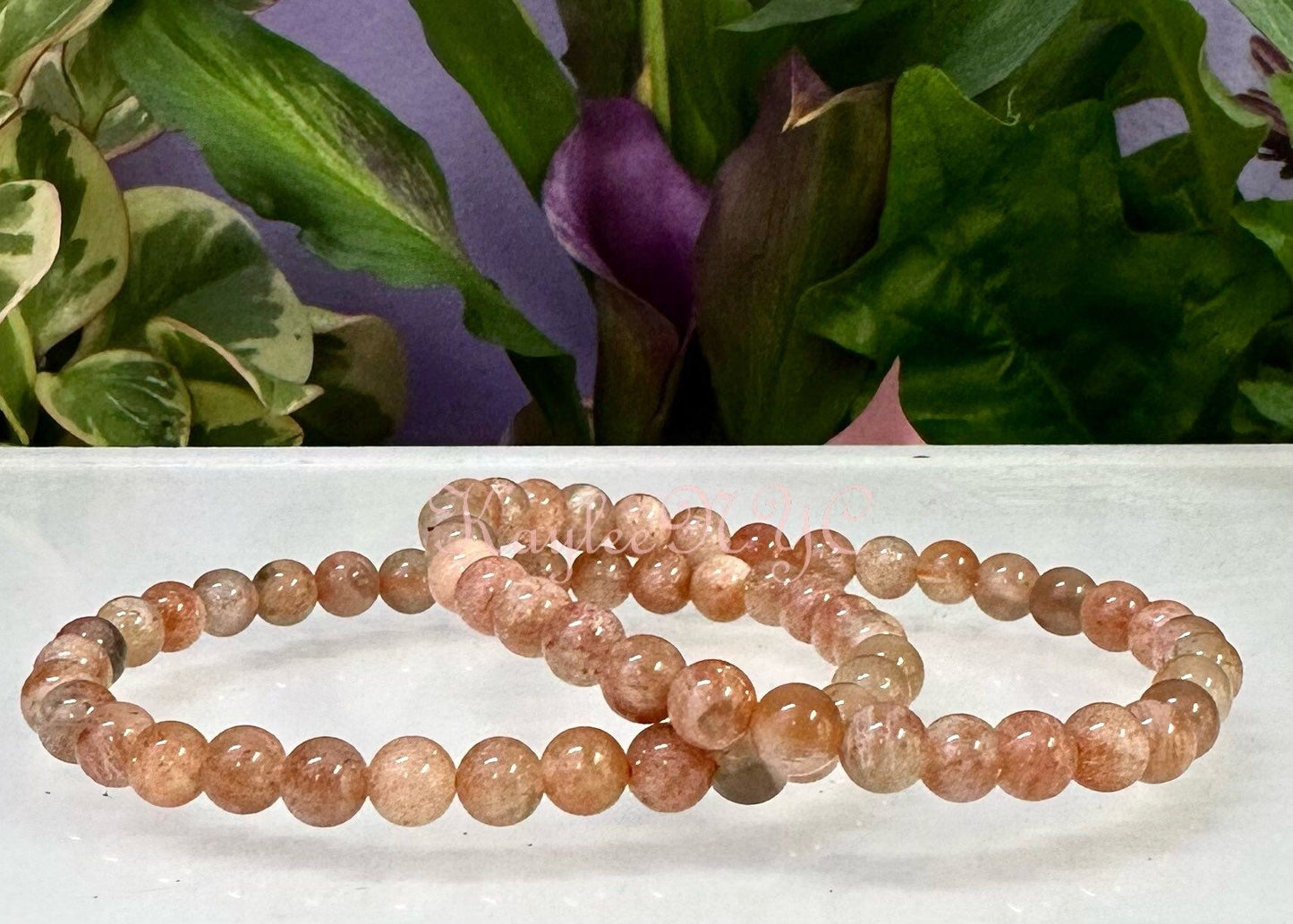 Wholesale lot 6 Pcs Natural Sunstone 6mm 7.5” Crystal Healing Stretch Bracelet