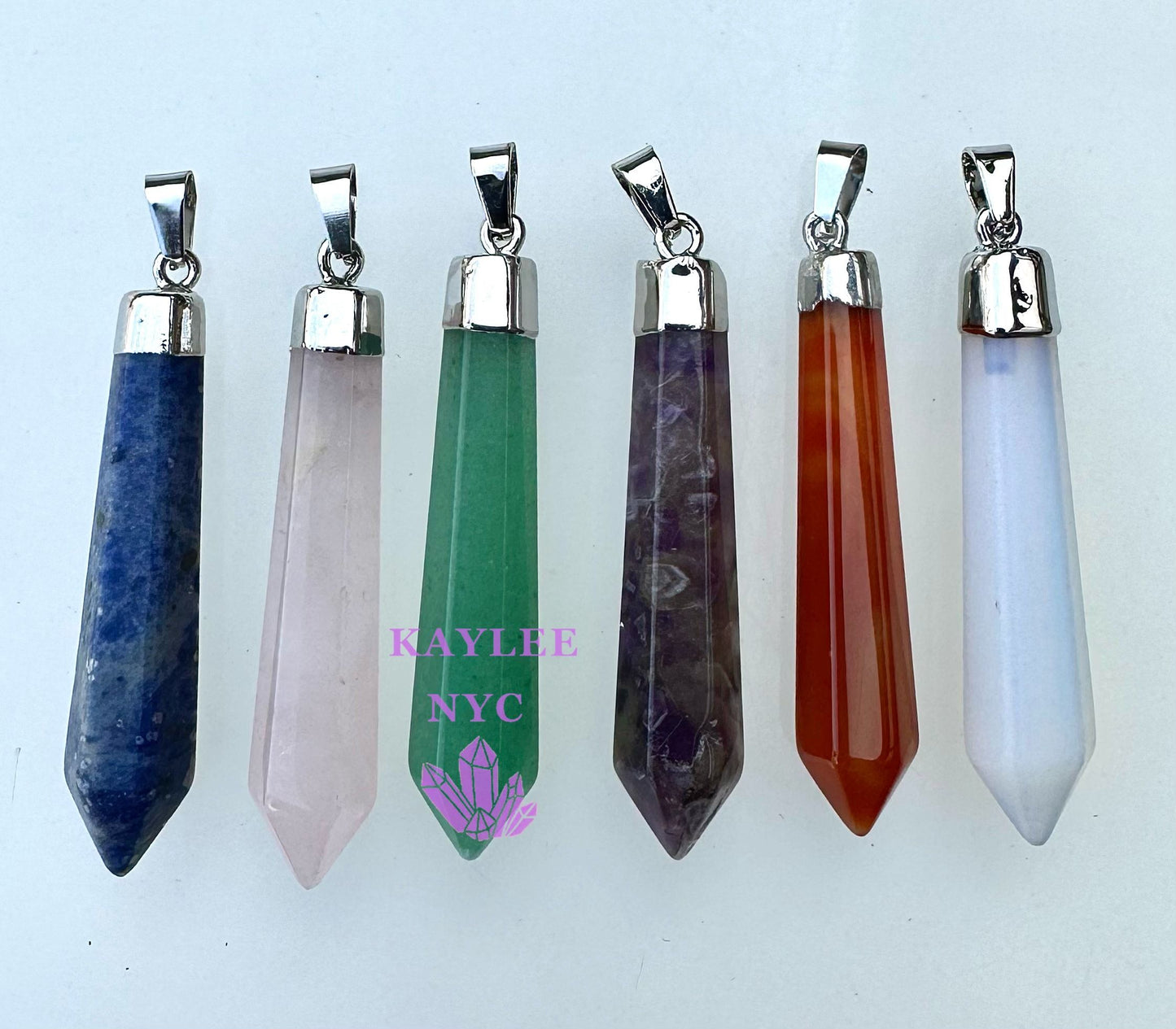 Wholesale Lot 6 Pcs Mix Crystal Pendant Healing Energy