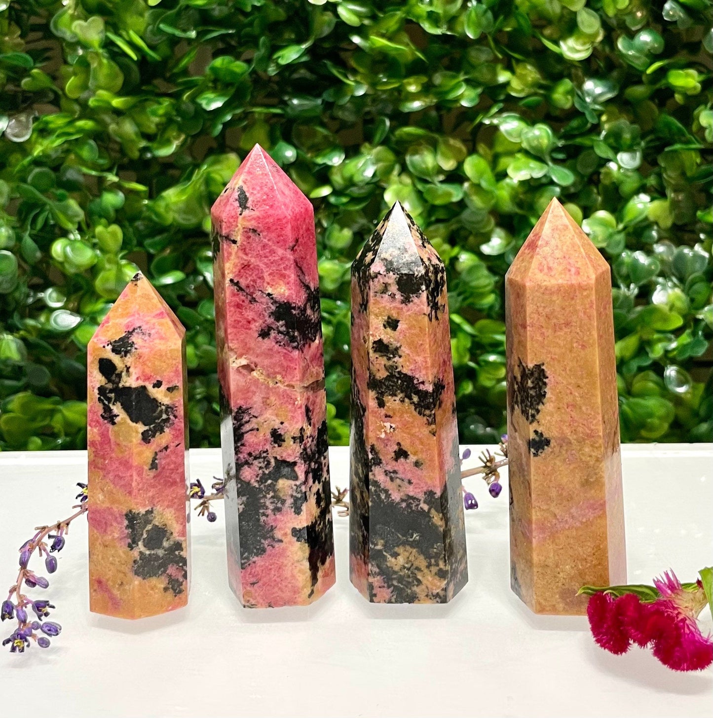 Wholesale Lot 1 Lb Natural Rhodonite Obelisk Tower Point Crystal Healing Energy