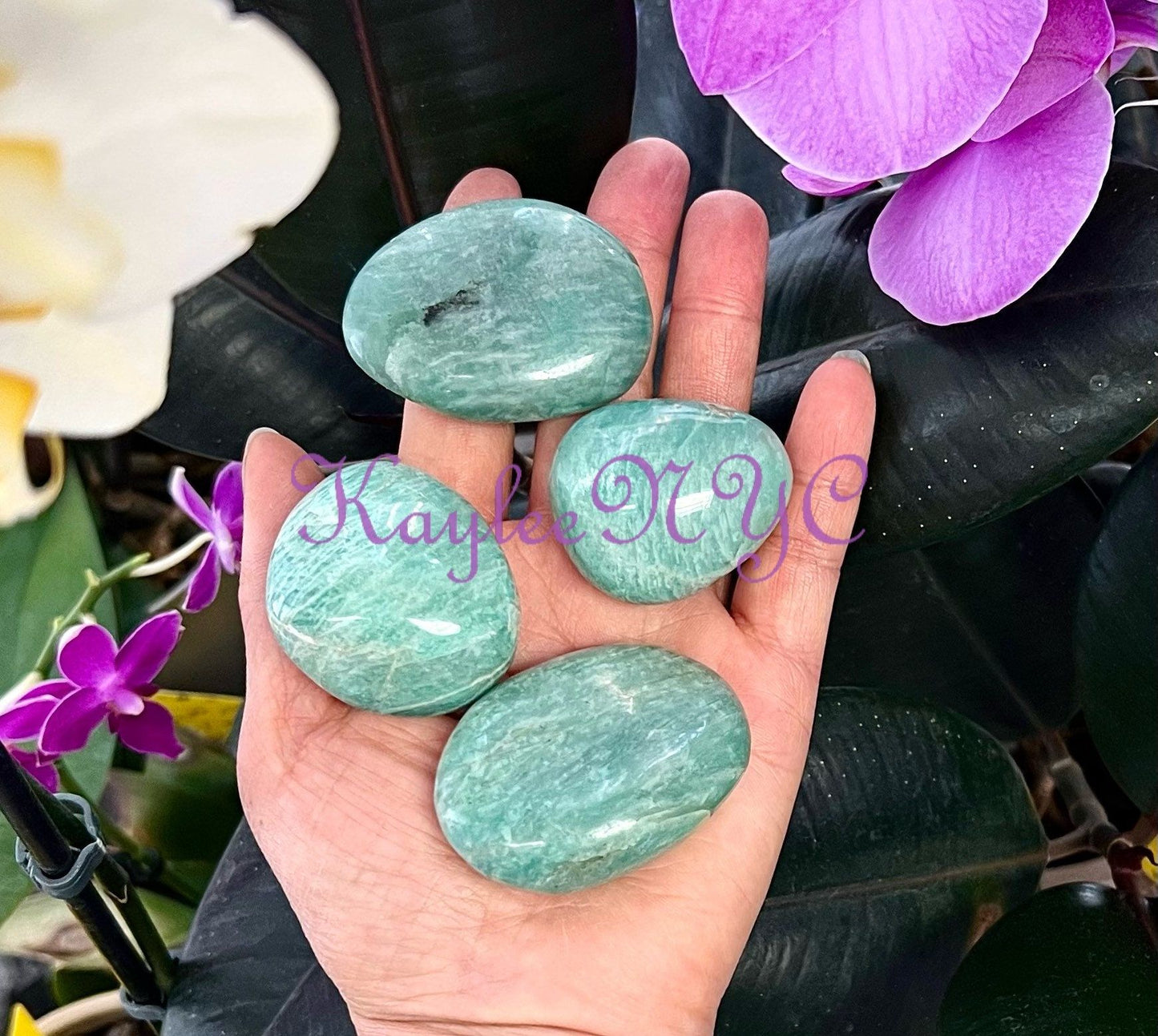 Wholesale Lot 2 lbs Natural Amazonite Palm Stones Crystal Natural Energy