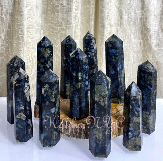 Wholesale Lot 2 Lbs Natural Blue Que Sera Aka Llanite Obelisk Tower Point Crystal Energy