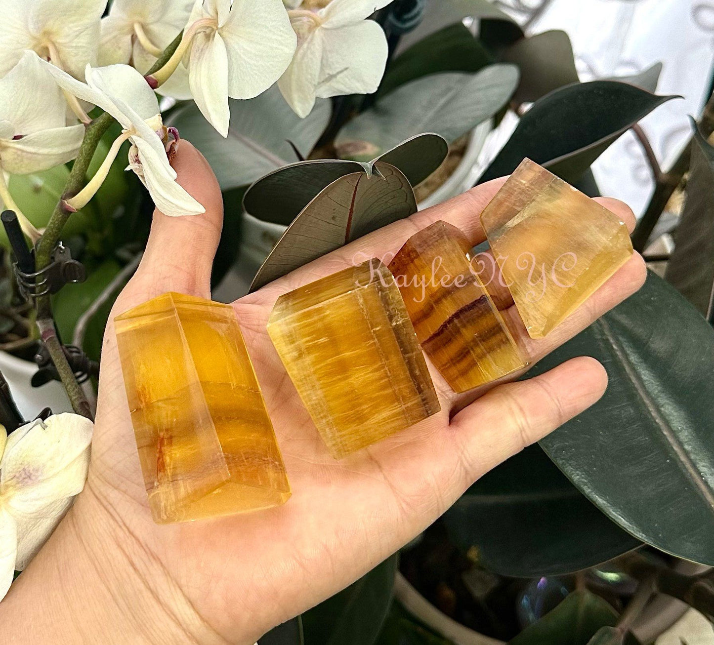 Wholesale Lot 2 lbs Natural Yellow Fluorite Crystal Polished Freeform Healing Energy