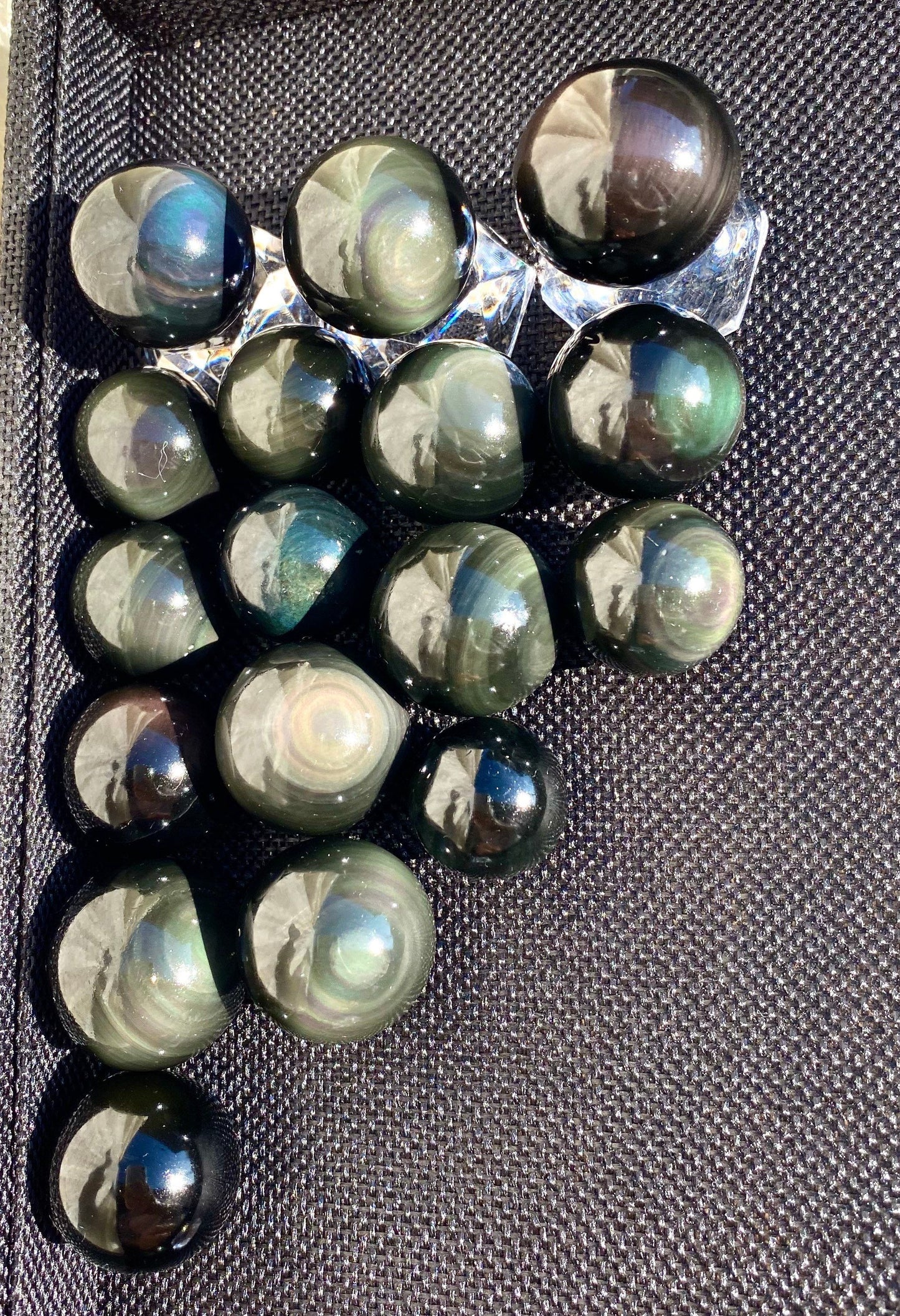 Wholesale Lot 1 Lb Natural Rainbow Obsidian Sphere Crystal Ball Energy Healing