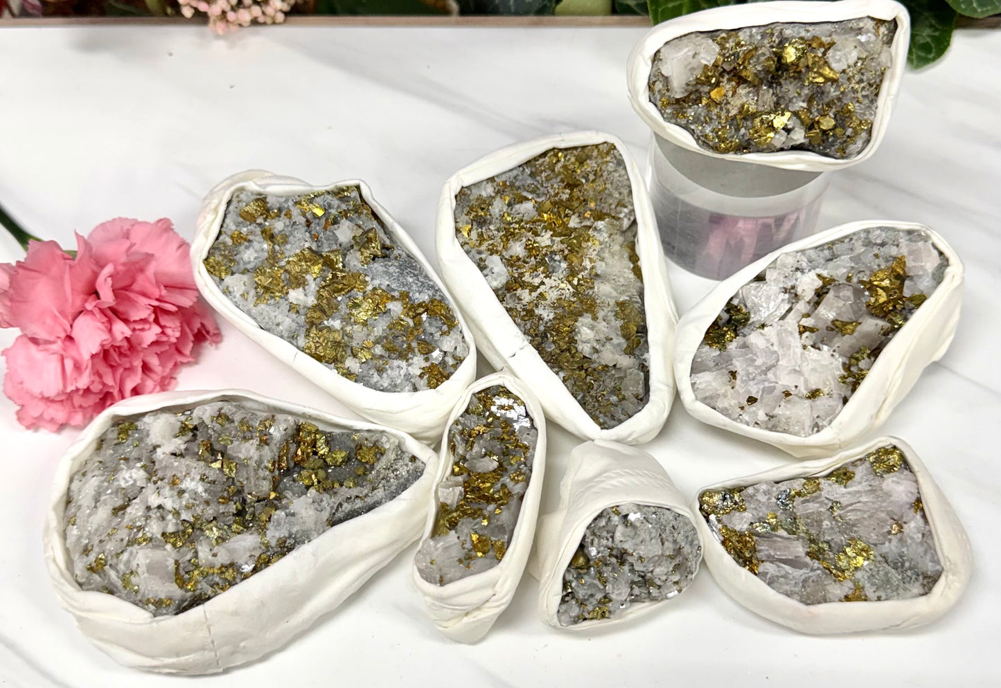 Wholesale Lot ~2 lbs Chalopyrite on Calcite Specimens Natural Raw Crystal Healing Energy