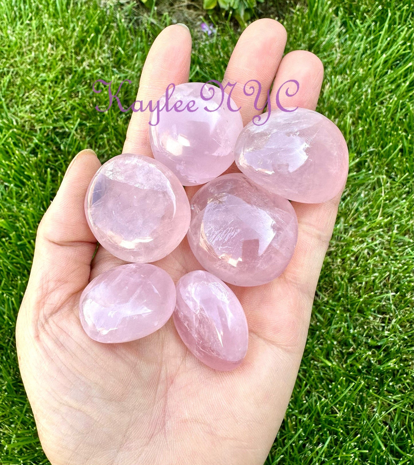 Wholesale Lot 2 Lbs Natural Rose Quartz Mini Palm Stone Healing Energy