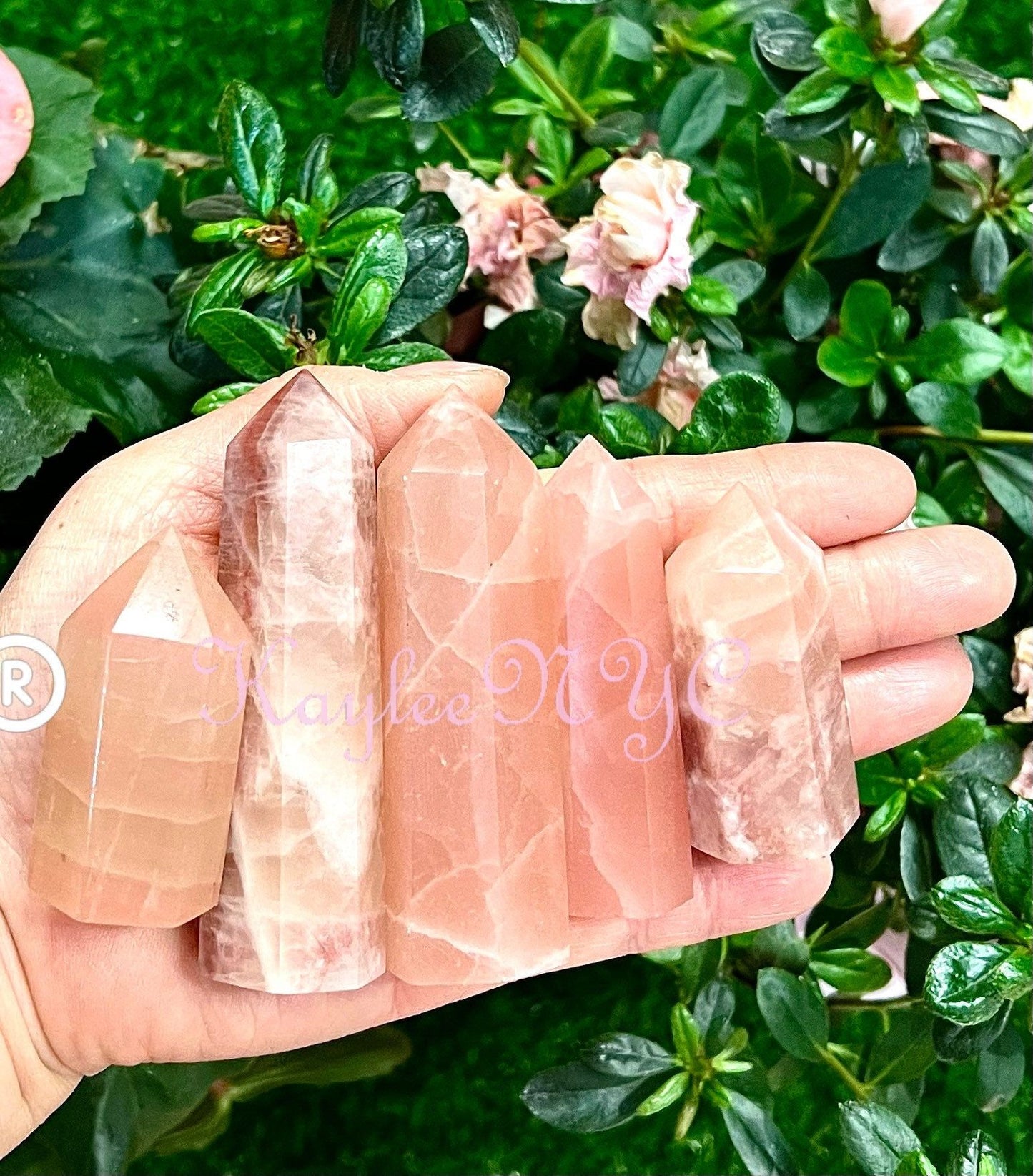 Wholesale Lot 2 Lbs Natural Strawberry Calcite Obelisk Tower Point Crystal Energy