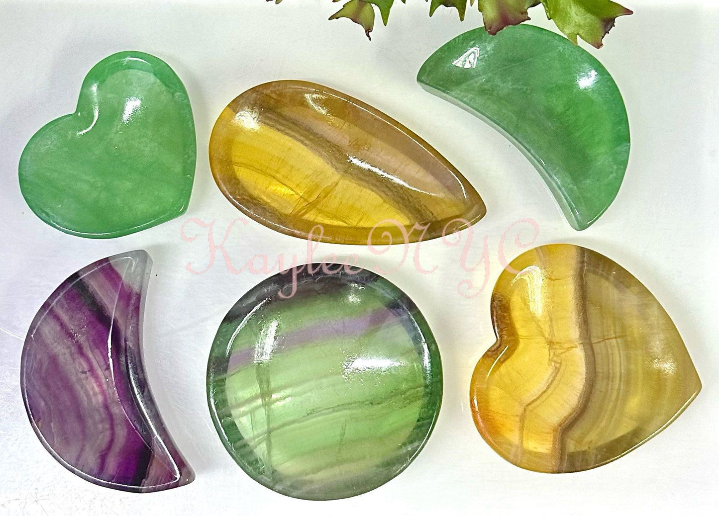 Wholesale Lot 6 pcs Natural Fluorite mixed Bowls Crystal Healing Energy