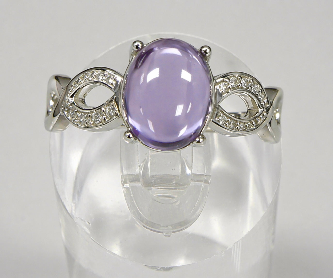 Wholesale Lot 7 pcs Natural Amethyst Stainless Steel Ring 7x9mm Crystal healing Energy