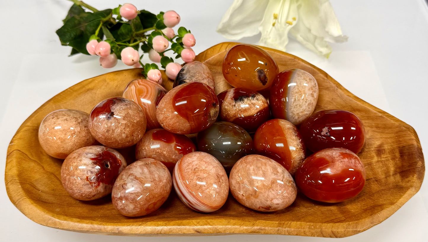 Wholesale Lot 17 pcs Natural Carnelian crystals Egg