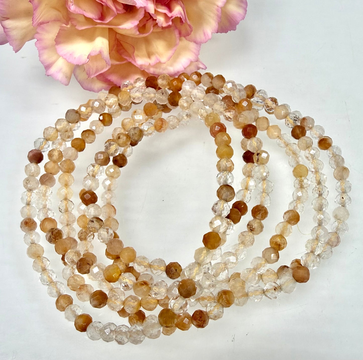 6 PCs 4mm Natural Amphibole Quartz Stretch Bracelet 7.5”