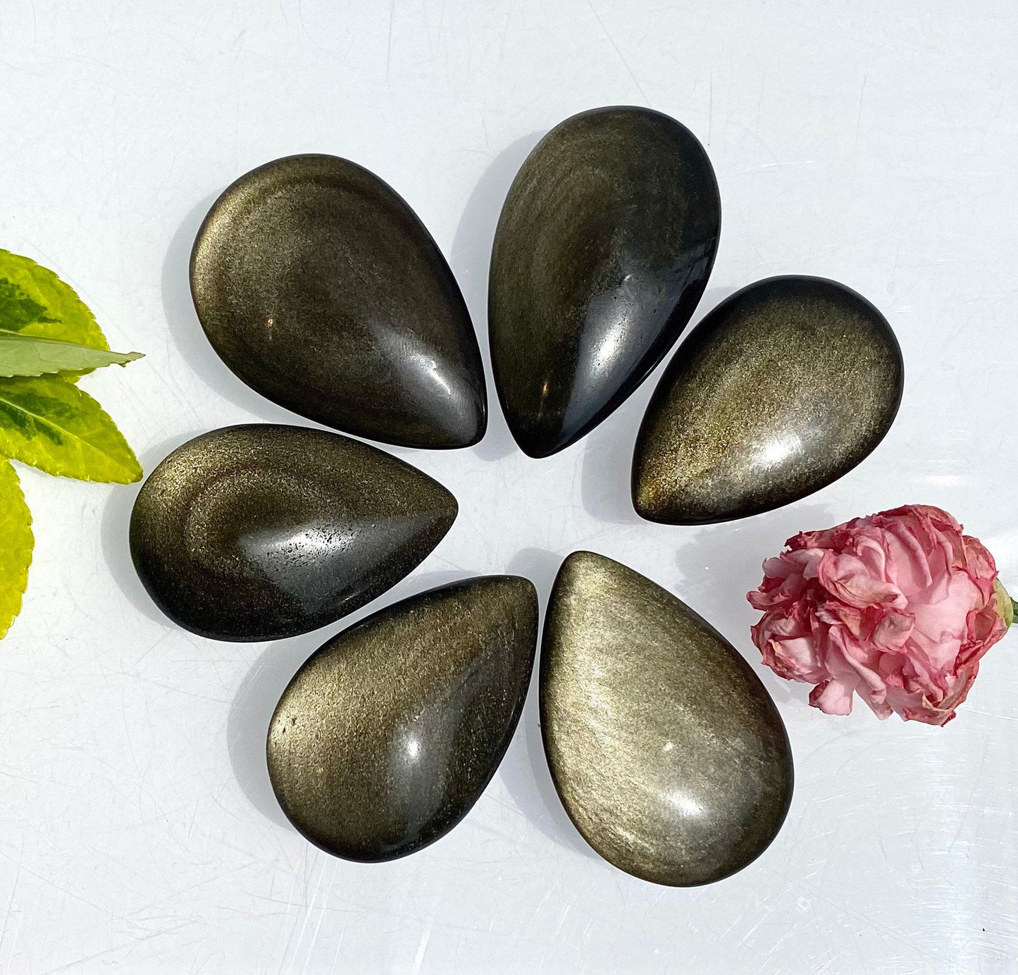 Wholesale Lot 6 Pcs Natural Gold Obsidian Cab 1.7”-2” each Nice Quality Crystal Healing Energy